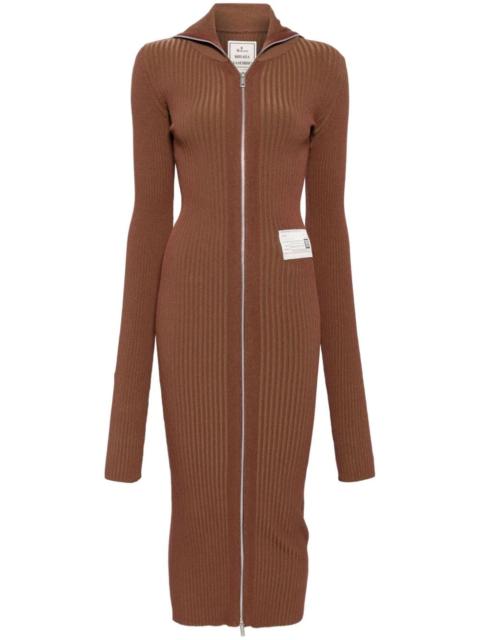 Maison MIHARAYASUHIRO zip up kitted maxi dress