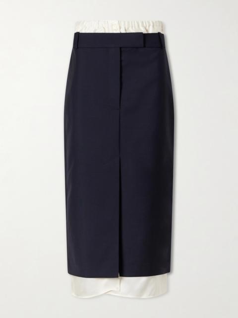 RÓHE Ruched Wool And Mohair-blend Midi Skirt