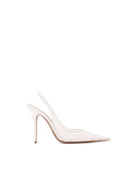 Amina Muaddi Anok lace slingback pumps