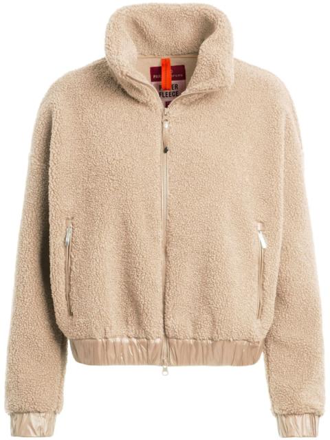 PARAJUMPERS fleece-texture logo-patch jacket