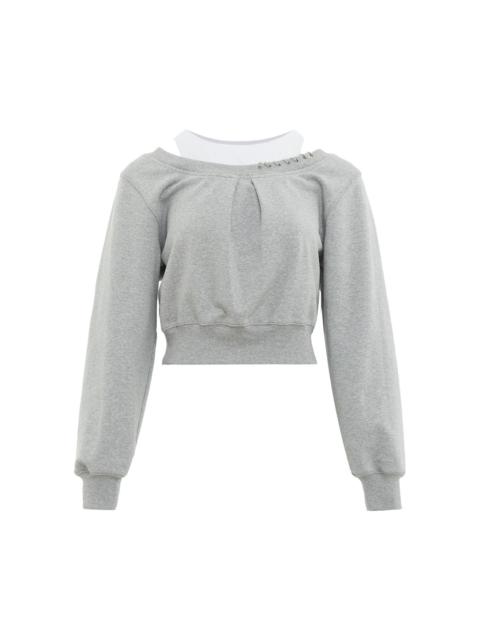 3.1 Phillip Lim Long Sleeve Embellished Double Layer Sweater