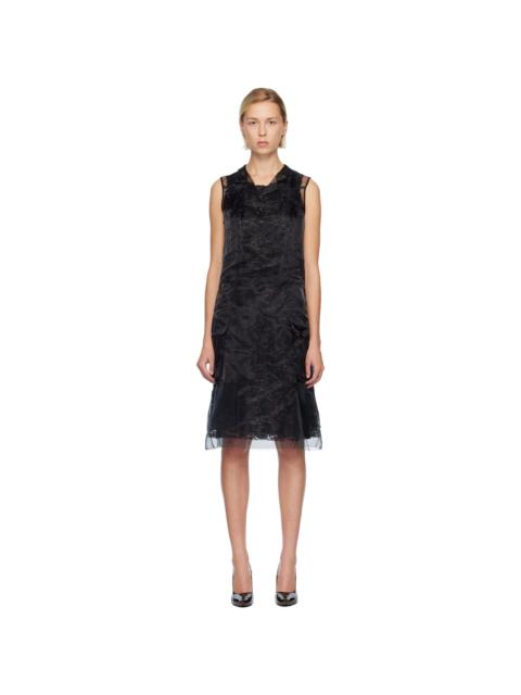 Maison Margiela Black Sheer Tea Midi Dress