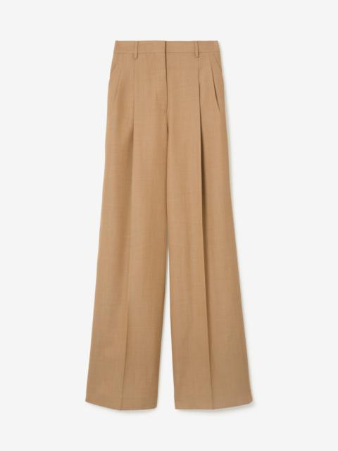 Burberry Pleated Wool Wide-leg Trousers