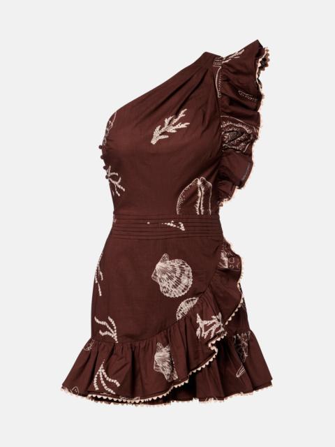 Poupette St Barth Corinne one-shoulder cotton minidress