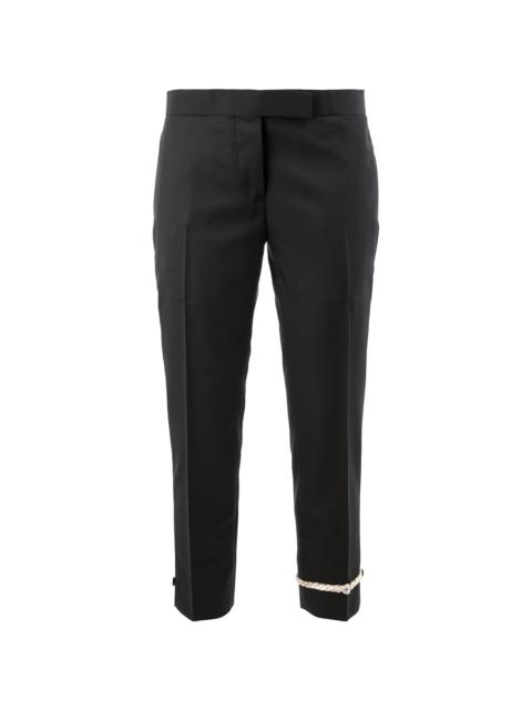 Thom Browne embroidered ankle cropped trousers
