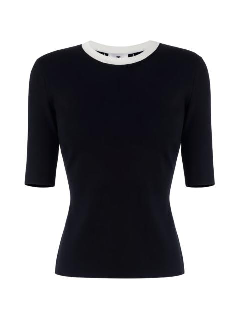 ELISABETTA FRANCHI crew-neck tie-fastening top