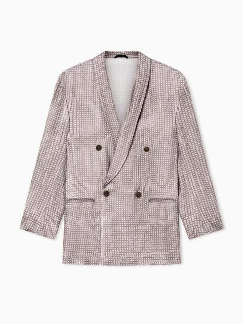GIORGIO ARMANI DOUBLE-BREASTED JACKET IN PRINTED VISCOSE