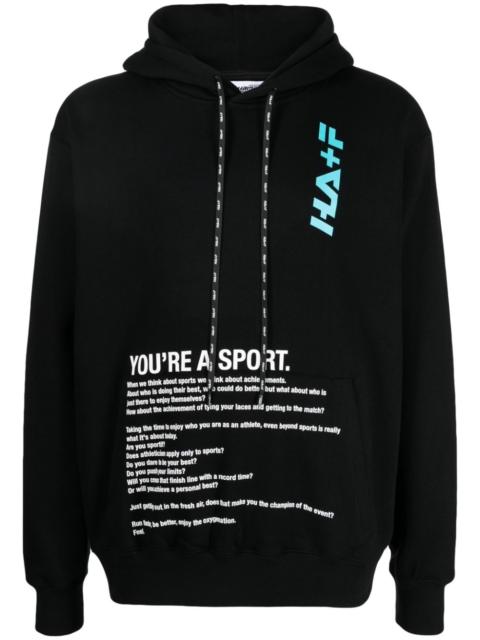 Haider Ackermann text-print cotton hoodie