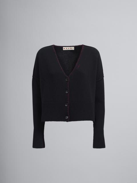 Marni BLACK SOFT SHETLAND WOOL CARDIGAN