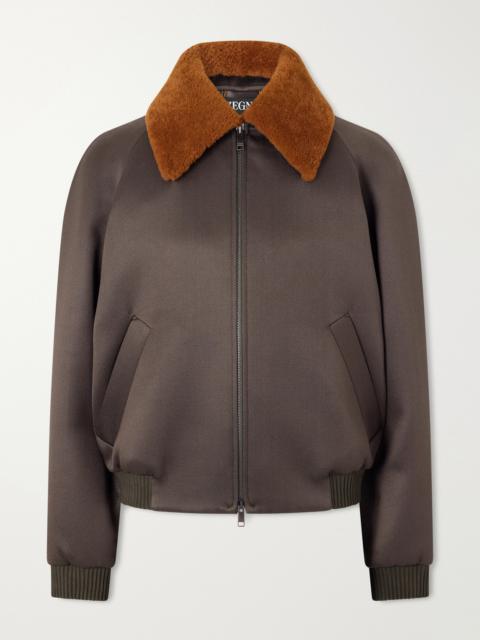 ZEGNA Shearling-Trimmed Wool and Silk-Blend Twill Blouson Jacket