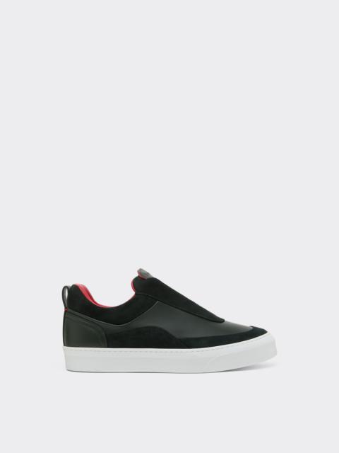 Ferrari Leather and Suede Slip-On Trainers