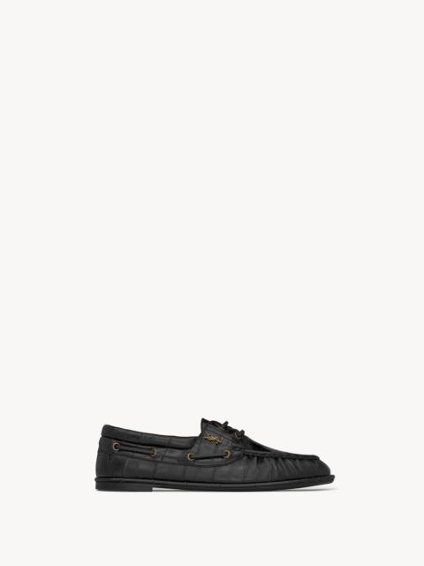SAINT LAURENT LE LOAFER BOAT SHOES IN HAGFISH