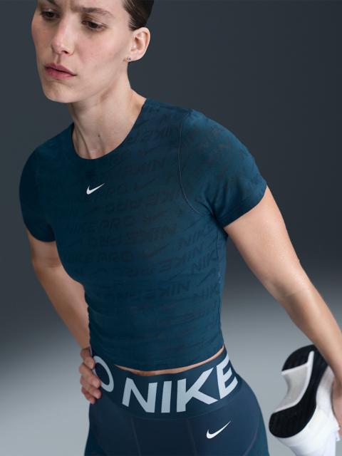 Nike Nike Pro Women's Dri-FIT Short-Sleeve Cropped Jacquard Top