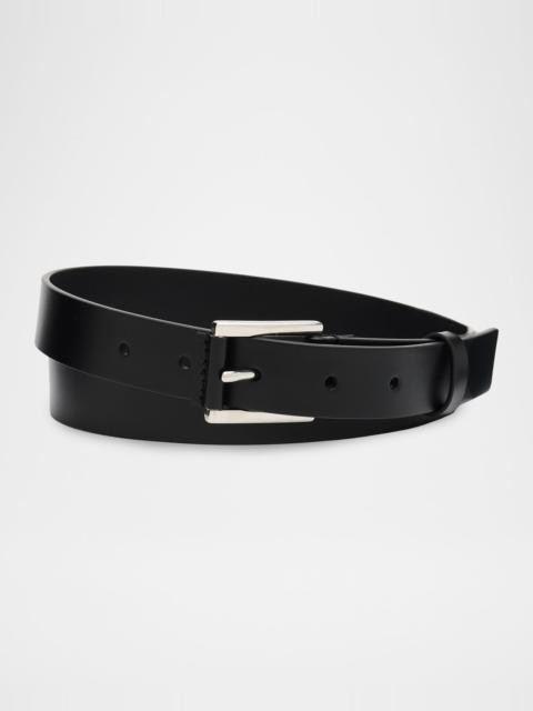 TOM FORD Men's Leather-Wrapped Square Buckle Belt