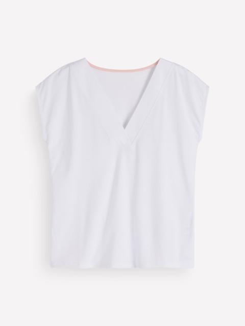 BODEN Imi Supersoft V-neck T-shirt-White