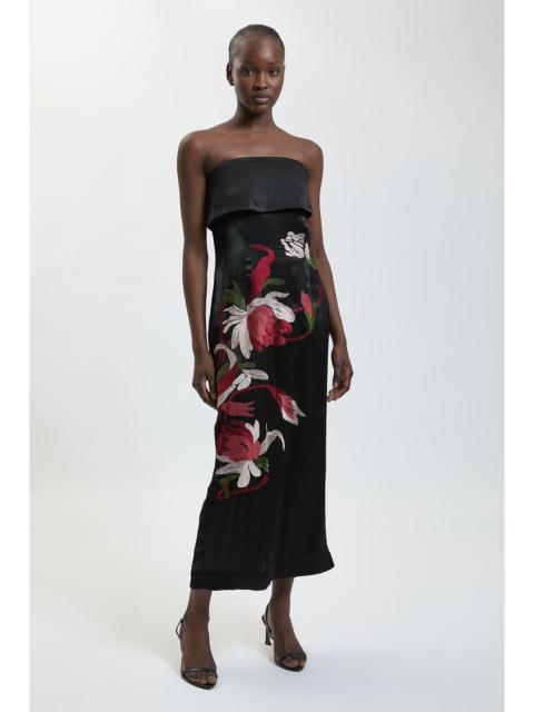 KAREN MILLEN Petite Embroidered Bandeau Midi Dress