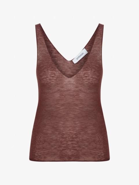 SPRWMN AMERICANO TISSUE CASHMERE V NECK TANK