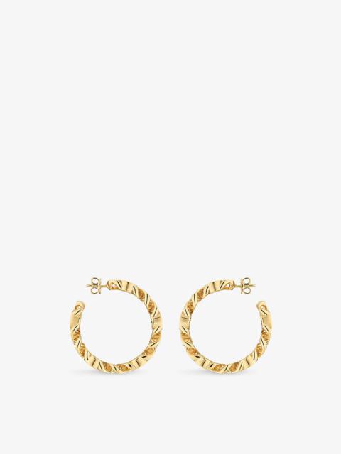 Interlocking G chain gold-toned metal hoop earrings