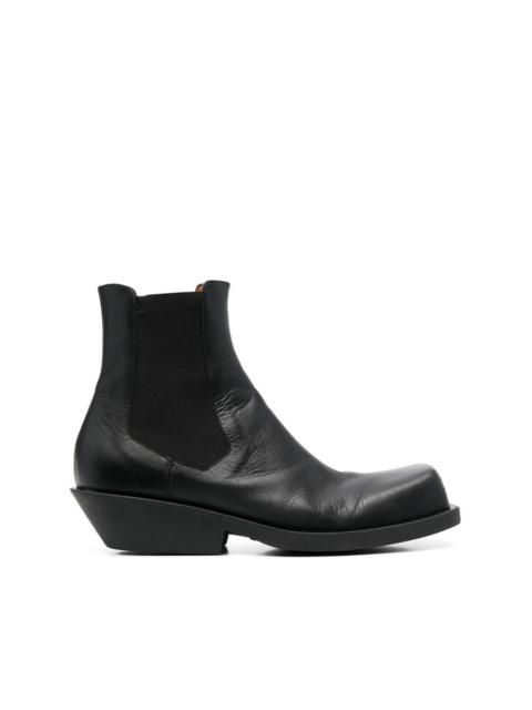 black leather chelsea boots