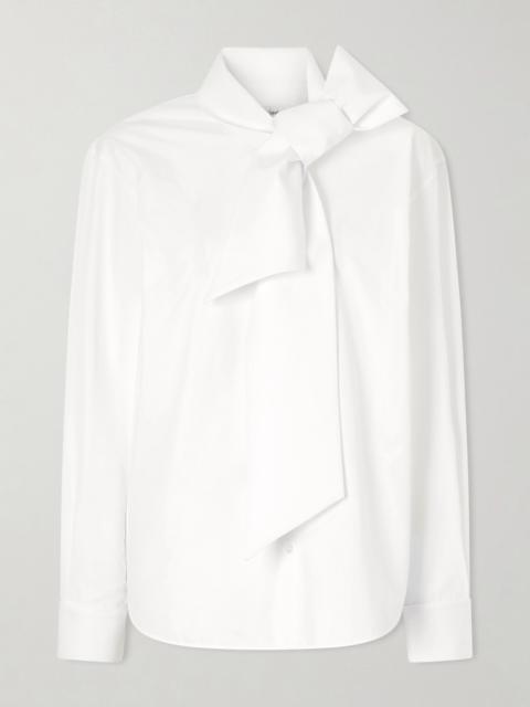 SAINT LAURENT Scarf-detailed Cotton-poplin Shirt