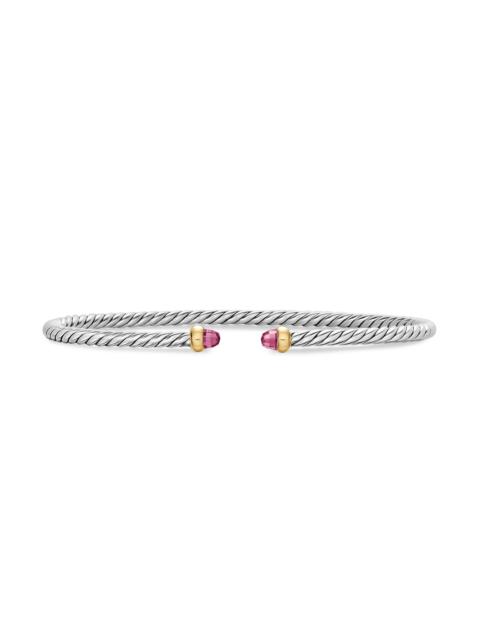 DAVID YURMAN Women's Micro Cable Flex Bracelet in Sterling Silver - Pink Tourmaline
