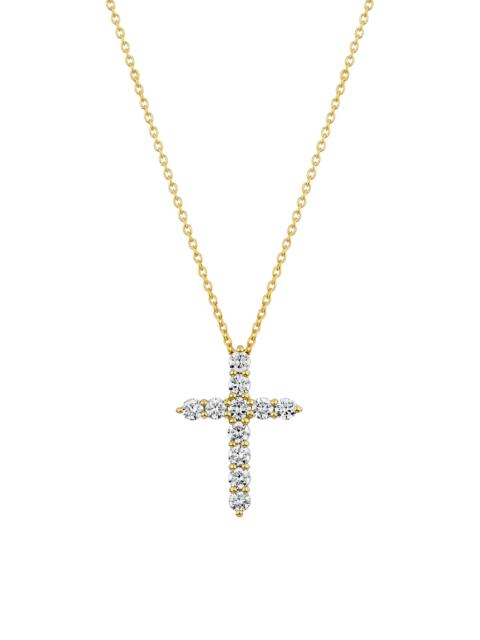 ROBERTO COIN Women's Tiny Treasures 18K Yellow Gold & 0.45 TCW Diamond Cross Pendant Necklace - Yellow Gold