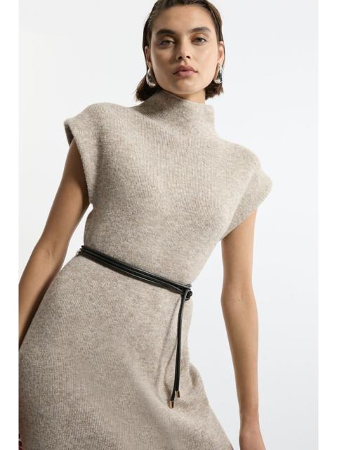 KAREN MILLEN Wool Blend Cosy Knit Belted Midi Dress