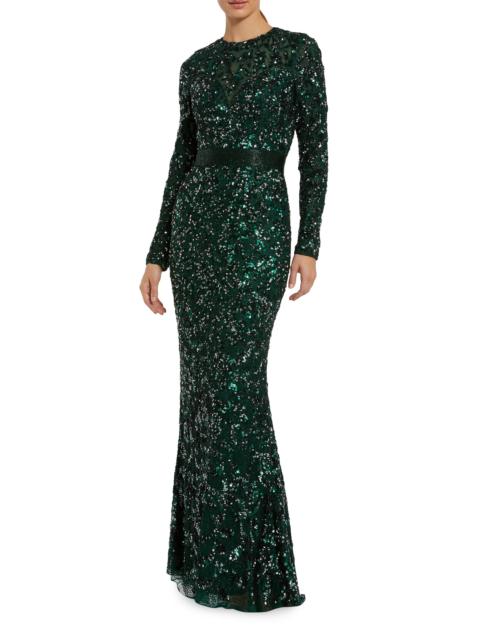 MAC DUGGAL Women's Beaded Empire Waist Gown - Forest Green