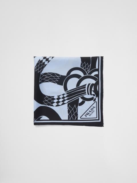 Prada Printed silk twill scarf