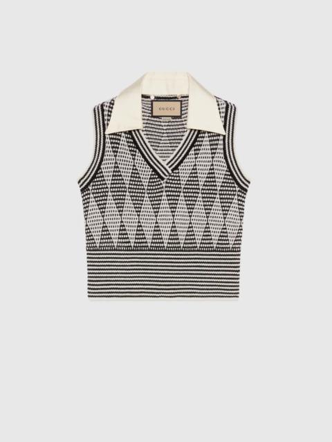 GUCCI Argyle fine wool vest