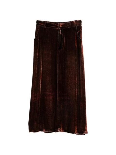 Pierre-Louis Mascia velvet-effect maxi skirt