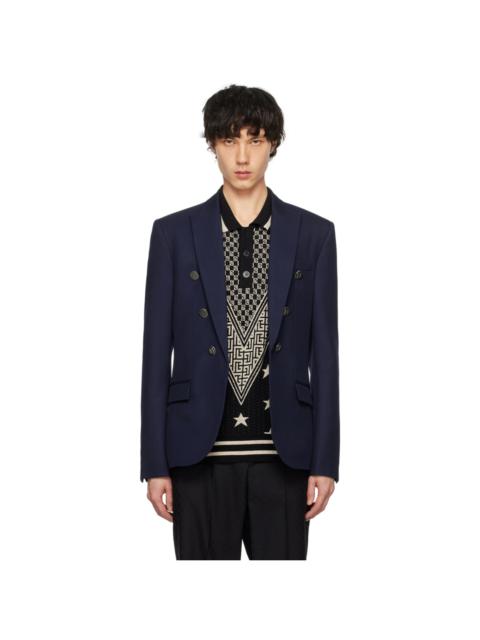 Navy Peaked Lapel Blazer