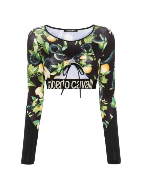 Lemon-print crop top