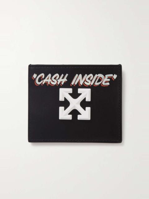 Off-White Jitney embellished printed leather cardholder