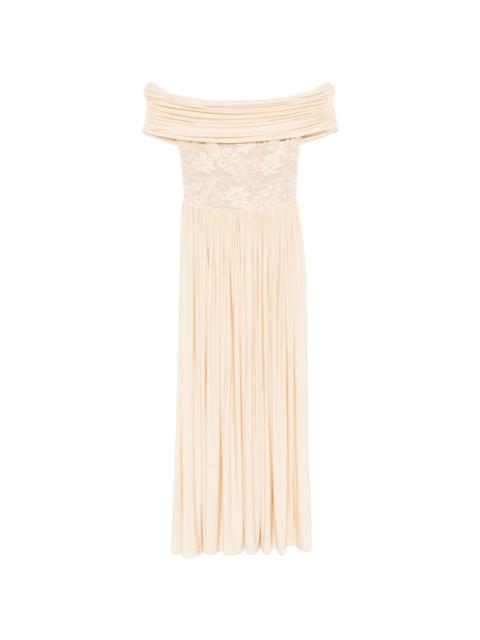 Zimmermann lace-detail pleated maxi dress