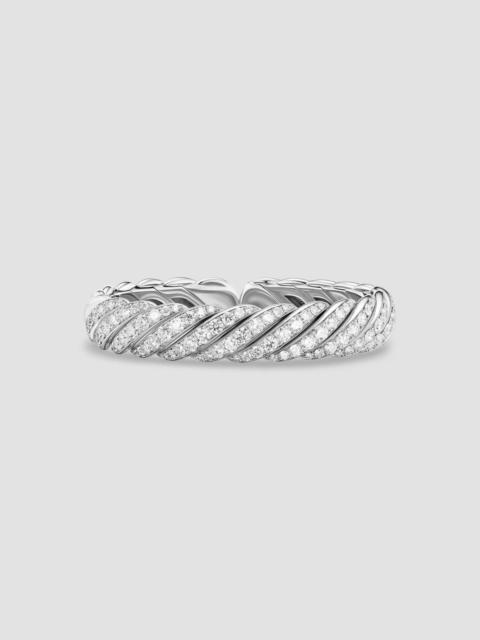 DAVID YURMAN Women's Sculpted Cable Flex Bracelet in 18K White Gold - Diamond