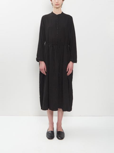 pas de calais Brushed Cotton Crinkle Dress — Black