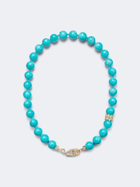 SUZANNE KALAN 18kt gold necklace with amazonites and diamonds