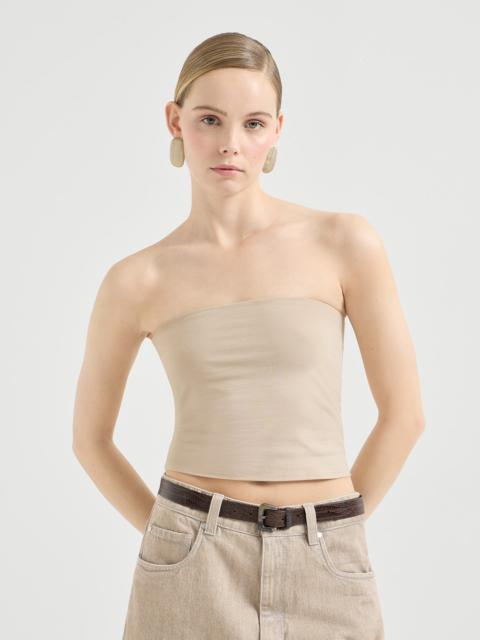 Stretch cotton jersey bandeau top