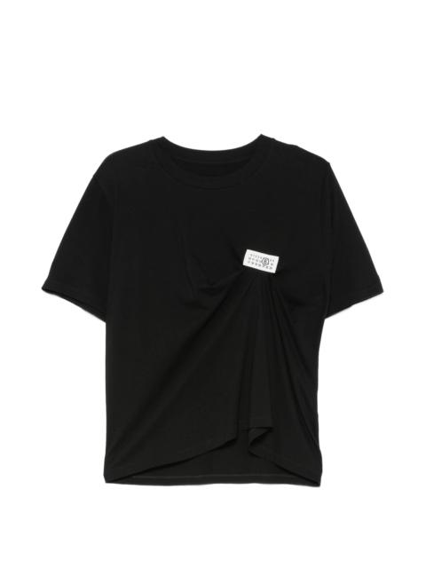 MM6 Maison Margiela Mm6 Maison Margiela Logo-patch Gathered T-shirt