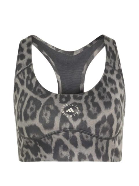 adidas leopard-print racerback sports bra