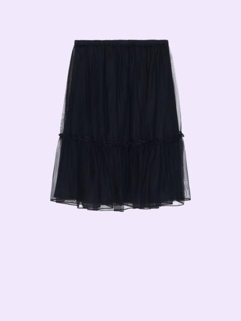 GUCCI Short silk ruffle skirt