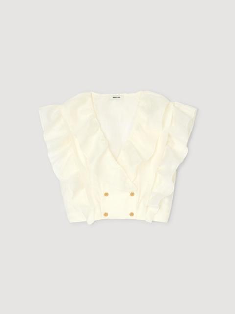 Sandro RUFFLE CROP TOP