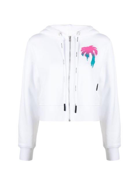 Palm Angels logo-print cotton hoodie