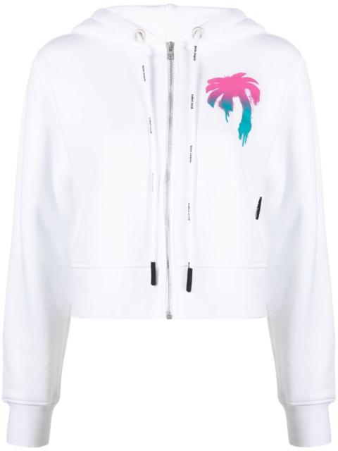 Palm Angels logo-print cotton hoodie