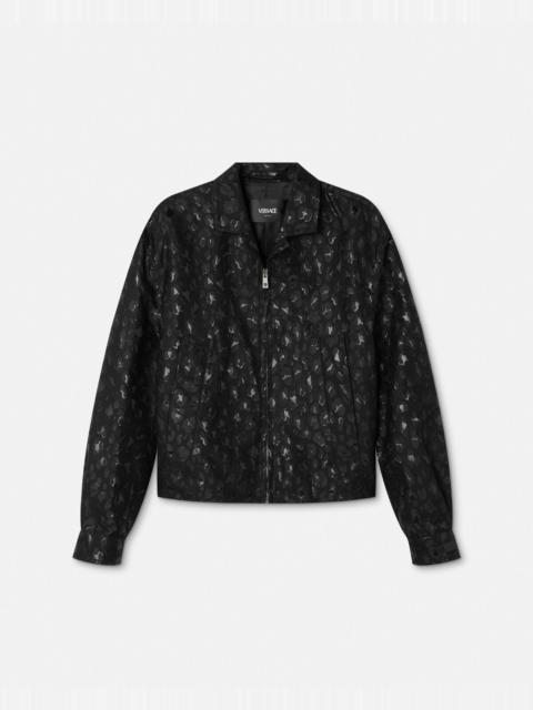 VERSACE Leopard Jacquard Blouson Jacket