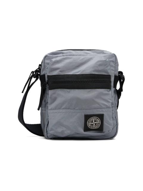 Stone Island Gray 9200015 Coated Nylon Metal ECONYL Bag