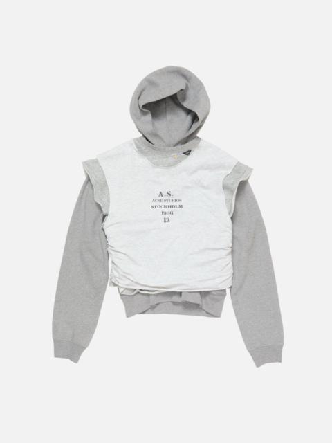 Acne Studios Layered hooded sweater - Grey Melange