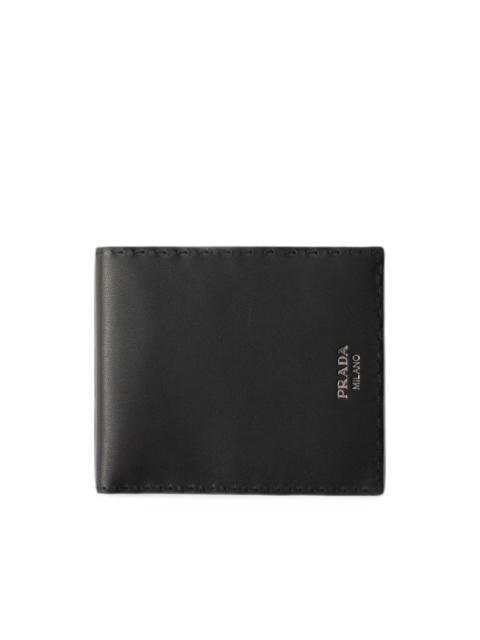 Prada antiqued-leather wallet