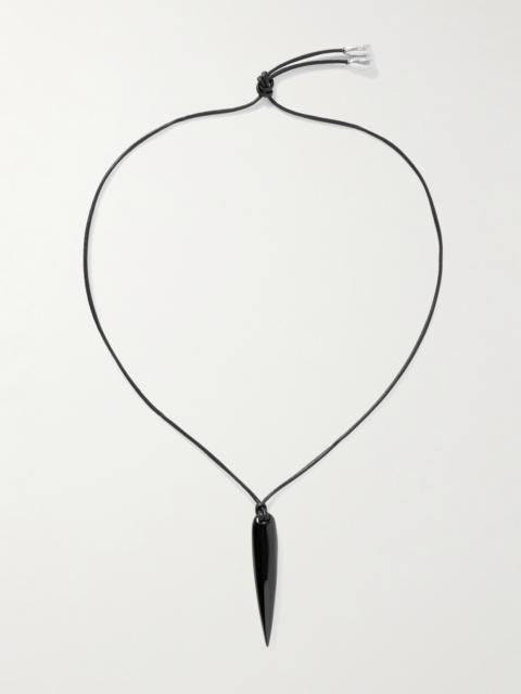 Sophie Buhai Spear Silver, Onyx And Cord Necklace
